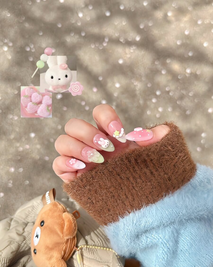 Adorable pastel nails for a cute vibe