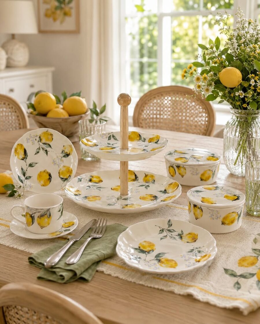 Charming Lemon-Themed Table Setting Design