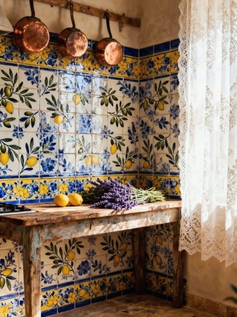 Charming rustic lemon-themed kitchen decor