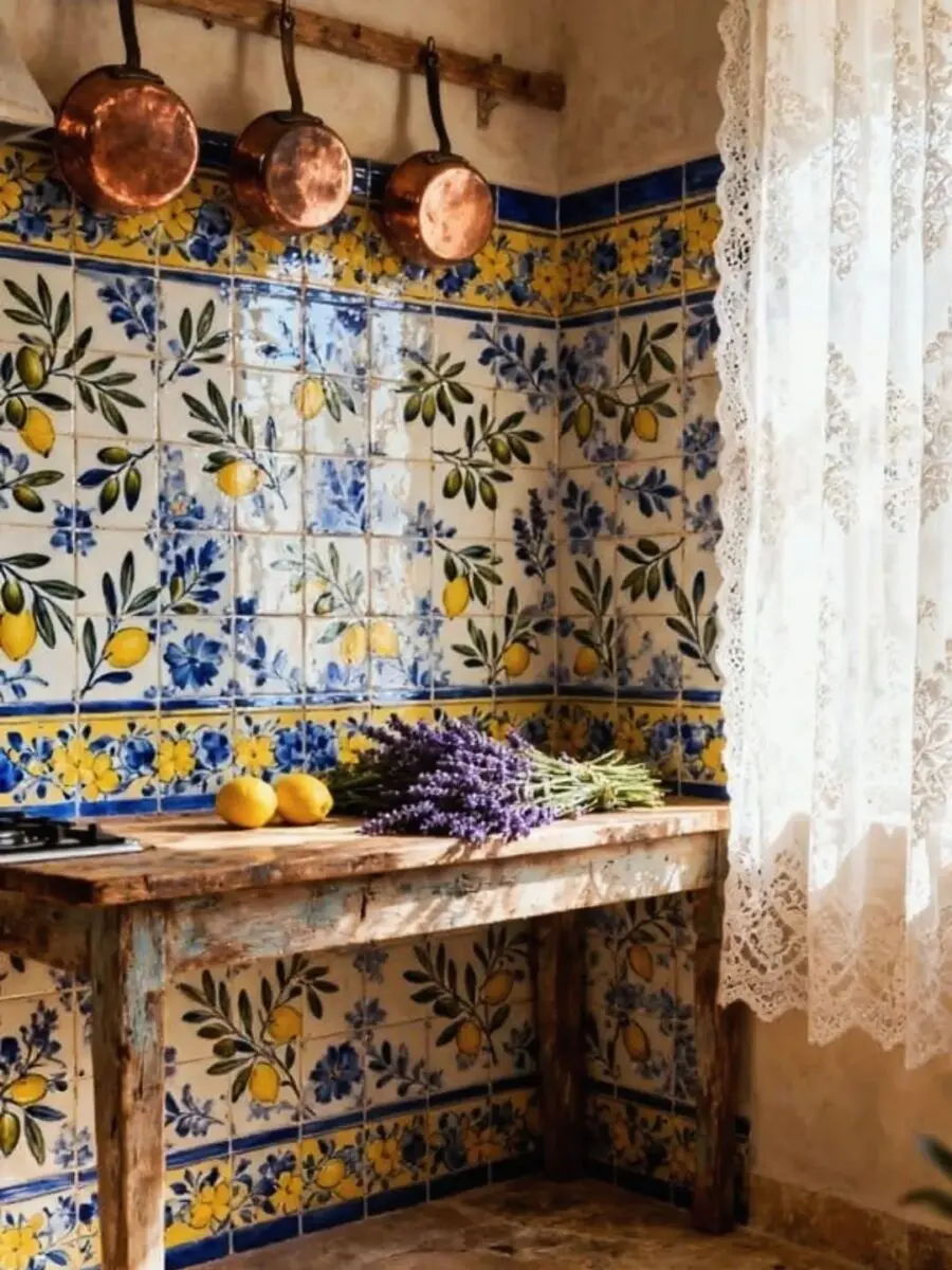 Charming rustic lemon-themed kitchen decor