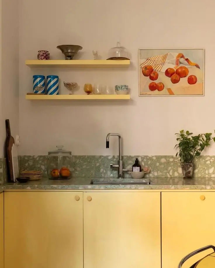 Bright lemon accents enhance kitchen charm