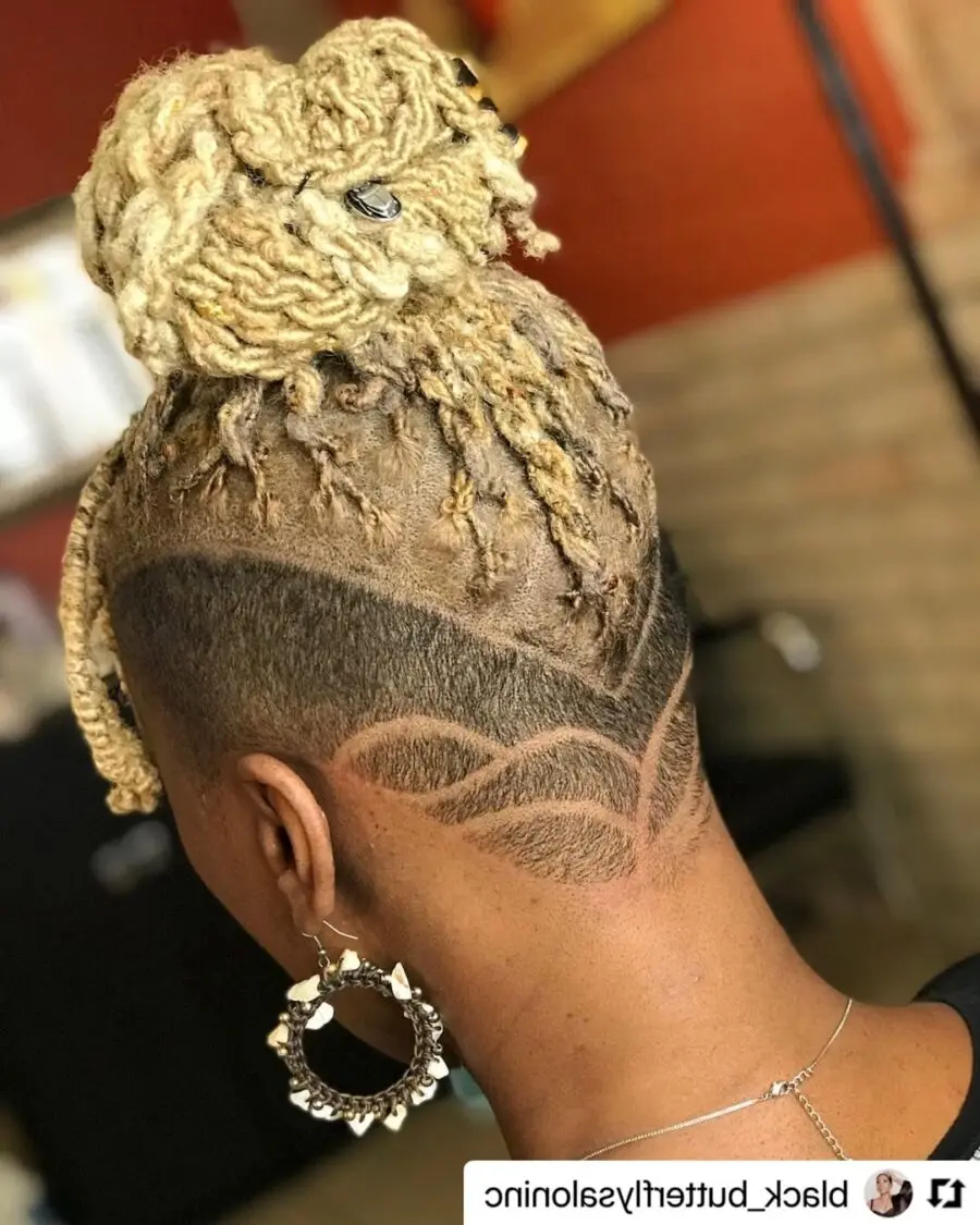 Stylish locs with artistic undercut design