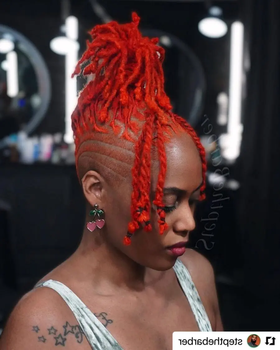 Bold locs with edgy undercut style