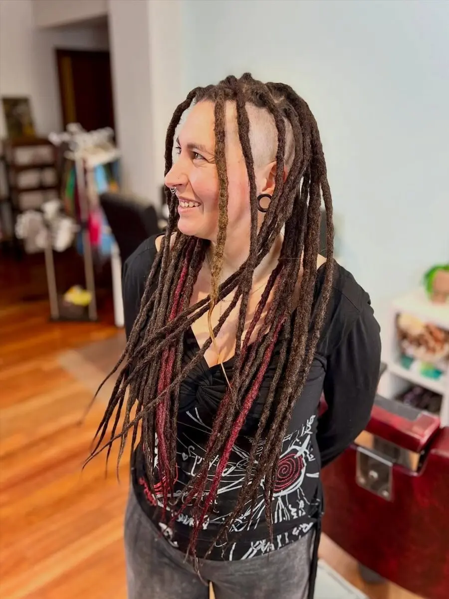 Sassy locs with a stylish undercut look