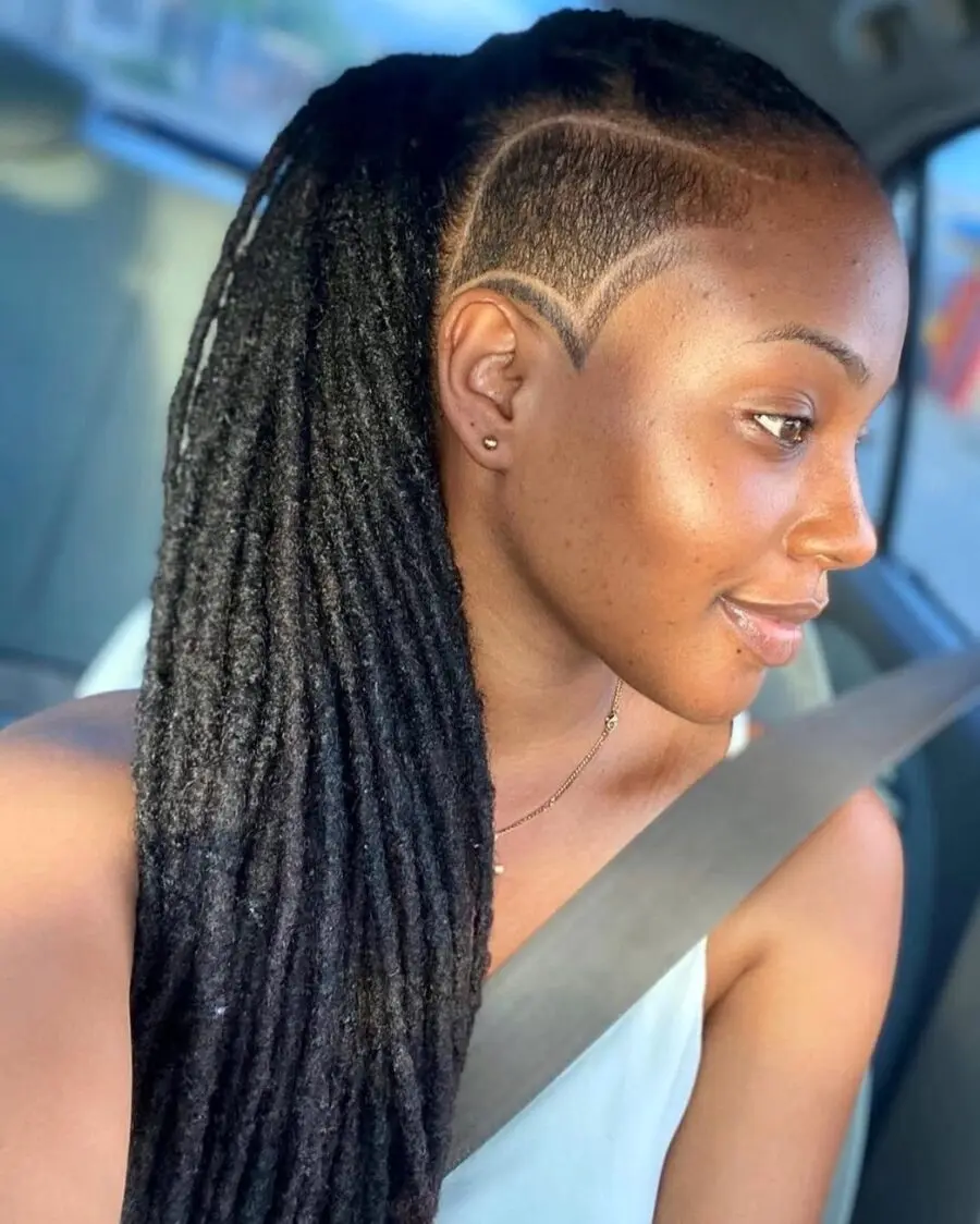 Elegant locs with a trendy undercut design