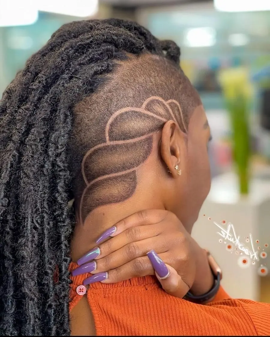 Chic locs with unique undercut designs