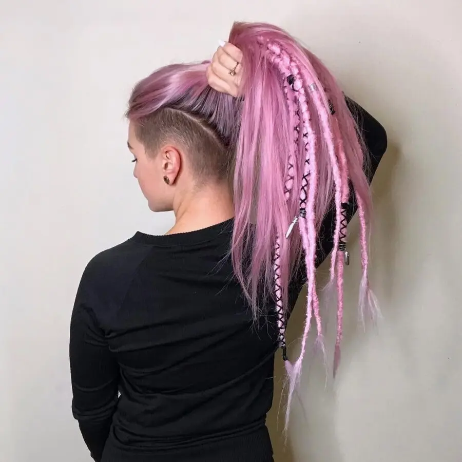 Trendy locs and edgy undercut combination