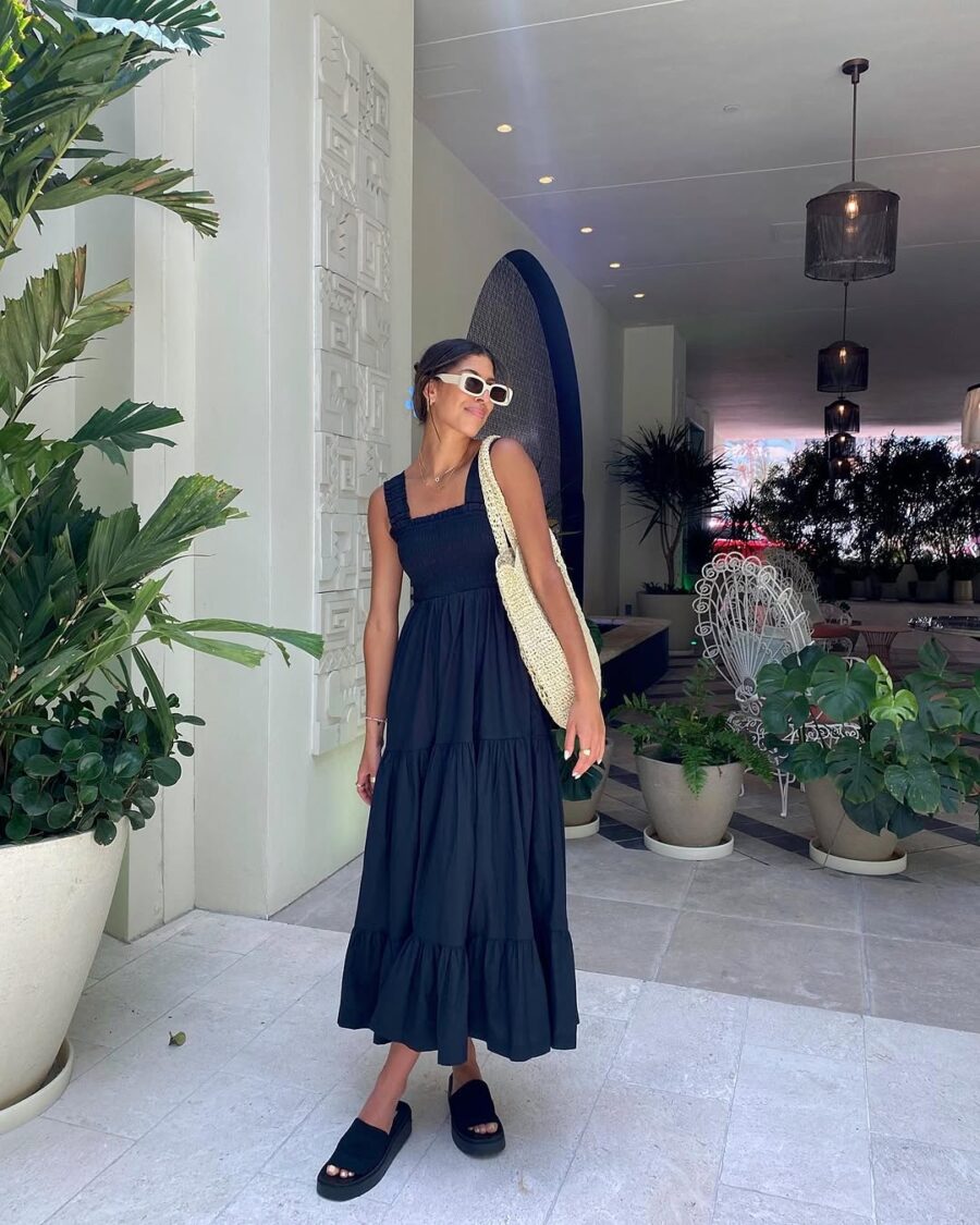Effortless elegance with a black maxi dress