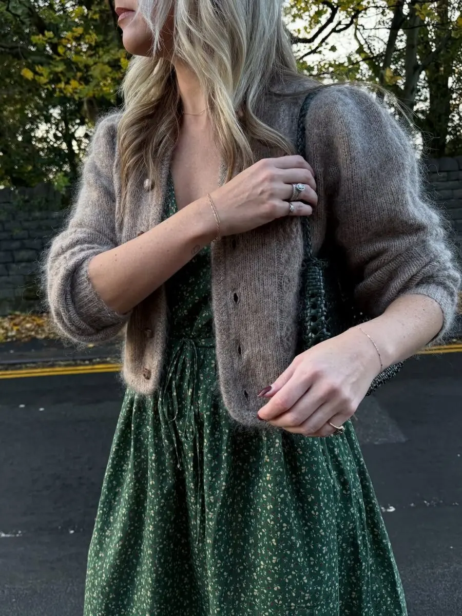 Chic Long Dress with Cozy Cardigan Style