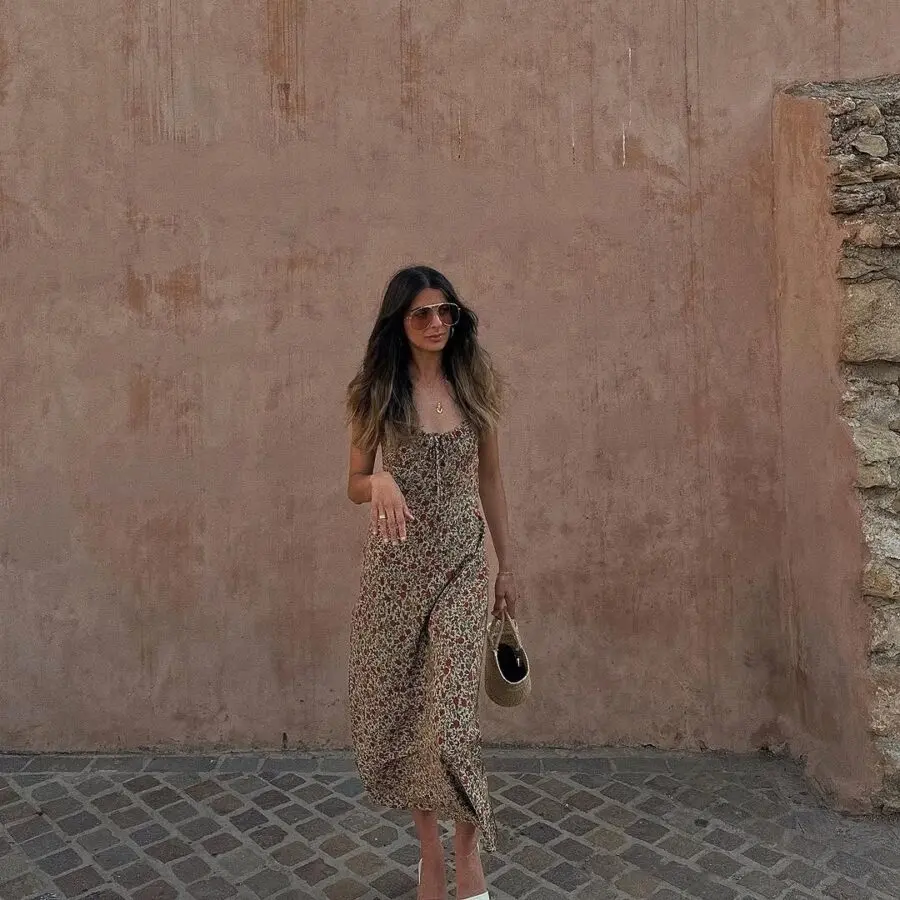 Breezy Bohemian Long Dress for Summer Outings