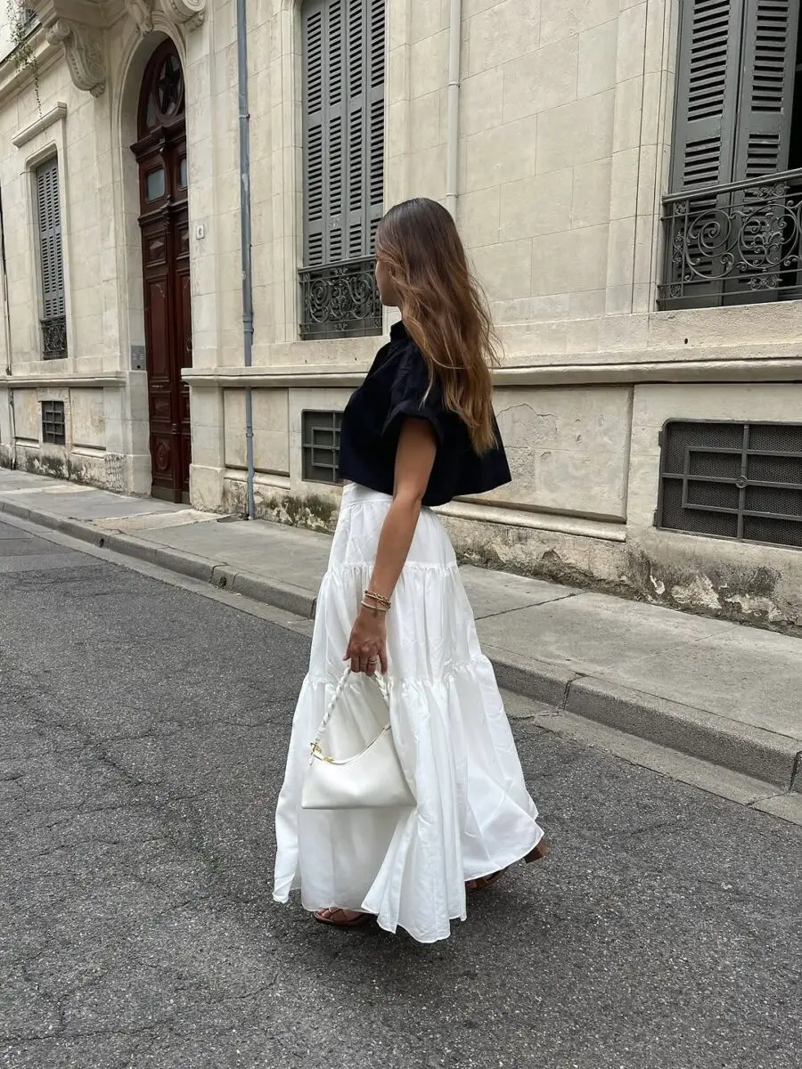 Effortless elegance in black and white attire
