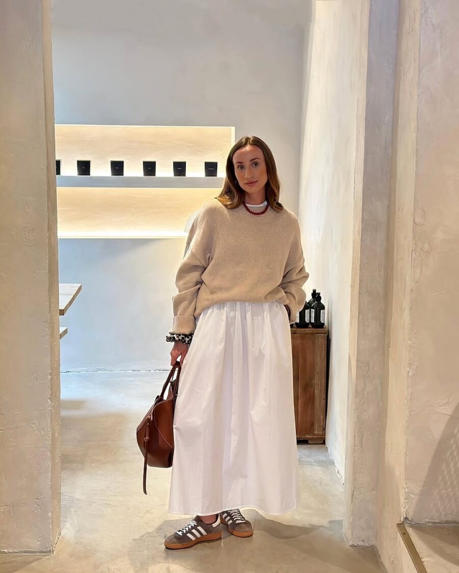Chic Long Skirt with Sweater Look
