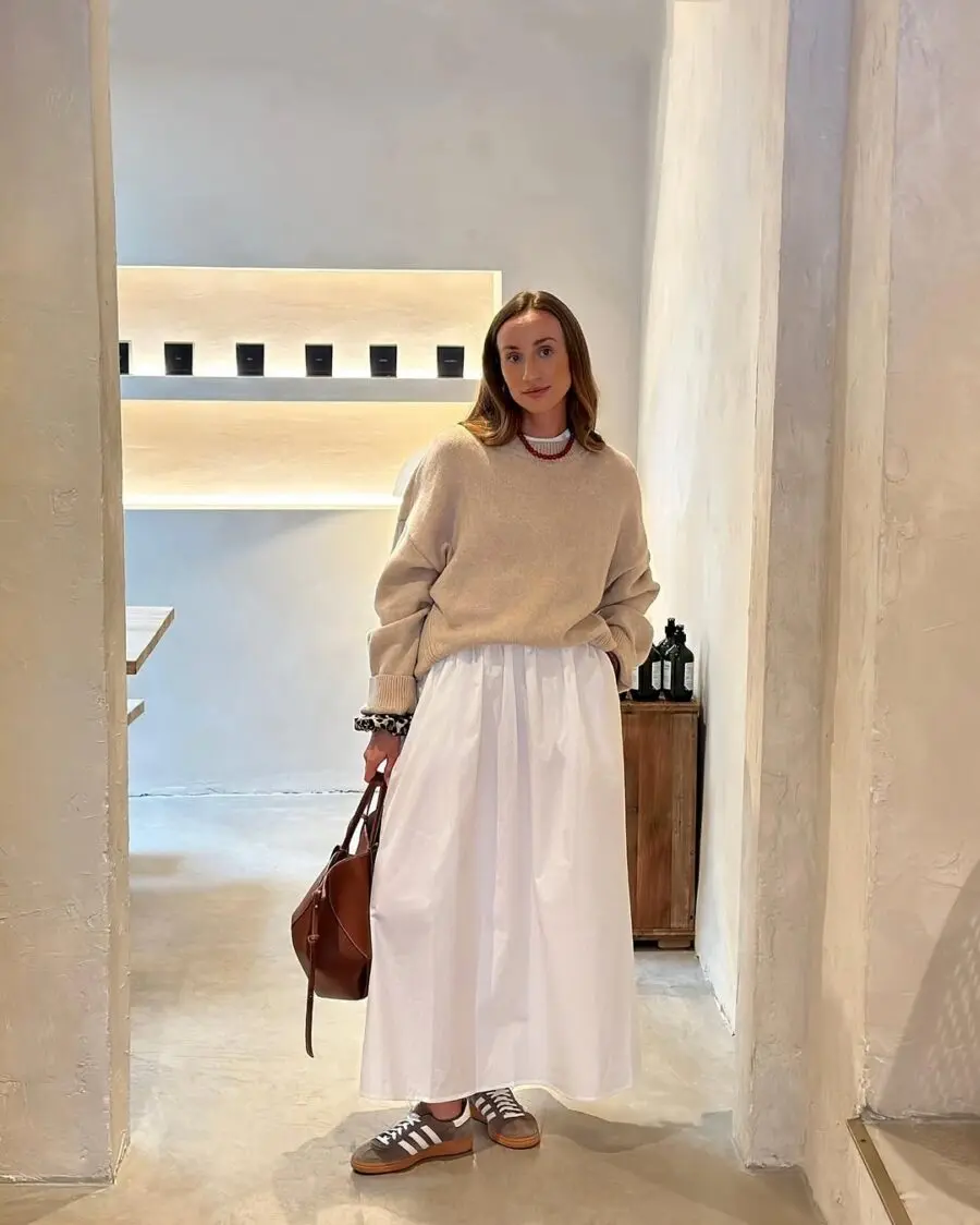 Chic Long Skirt with Sweater Look