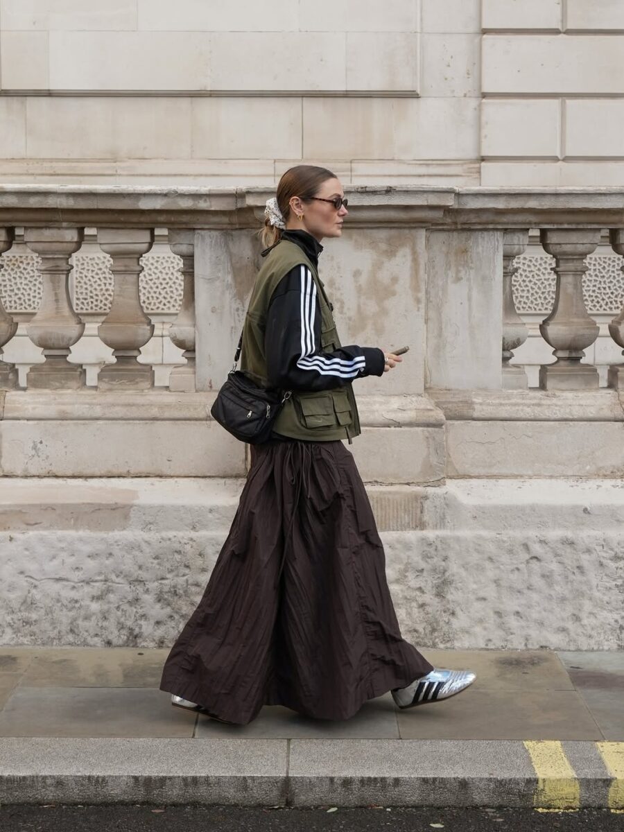 Chic Long Skirt with Sporty Twist