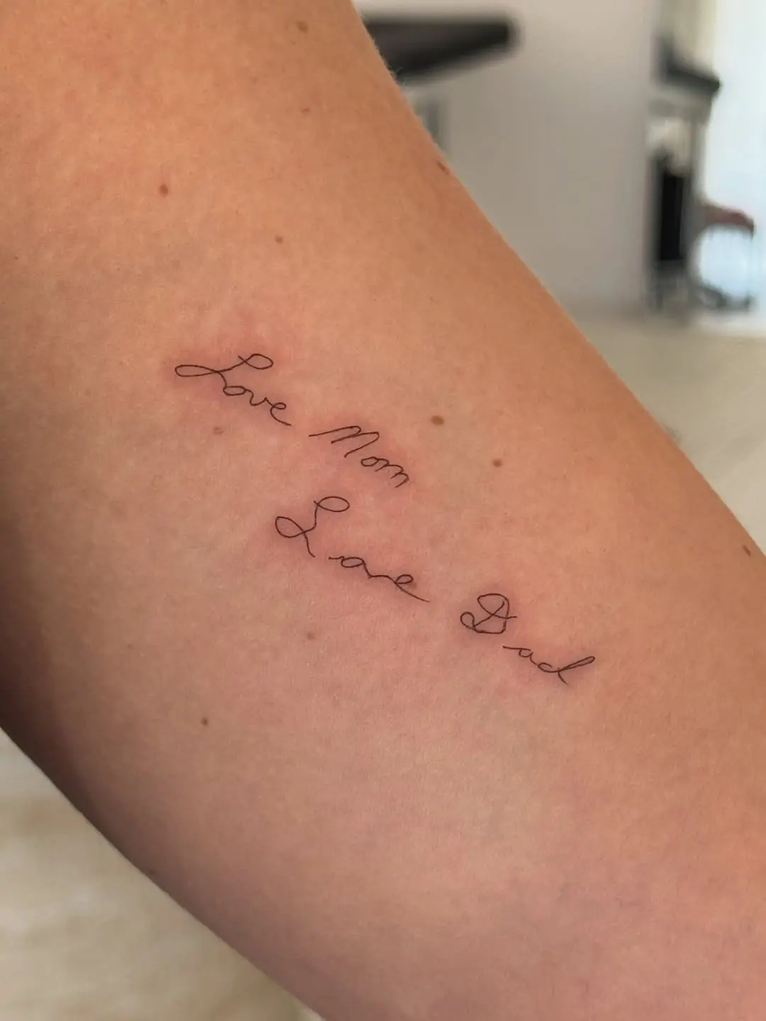 Personalized handwriting tribute tattoos for parents