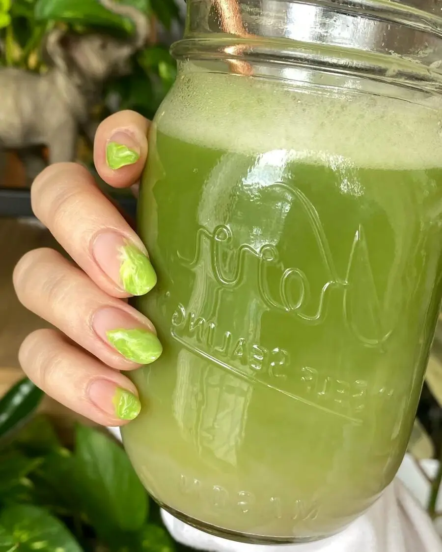 Vibrant matcha nails with a jade twist