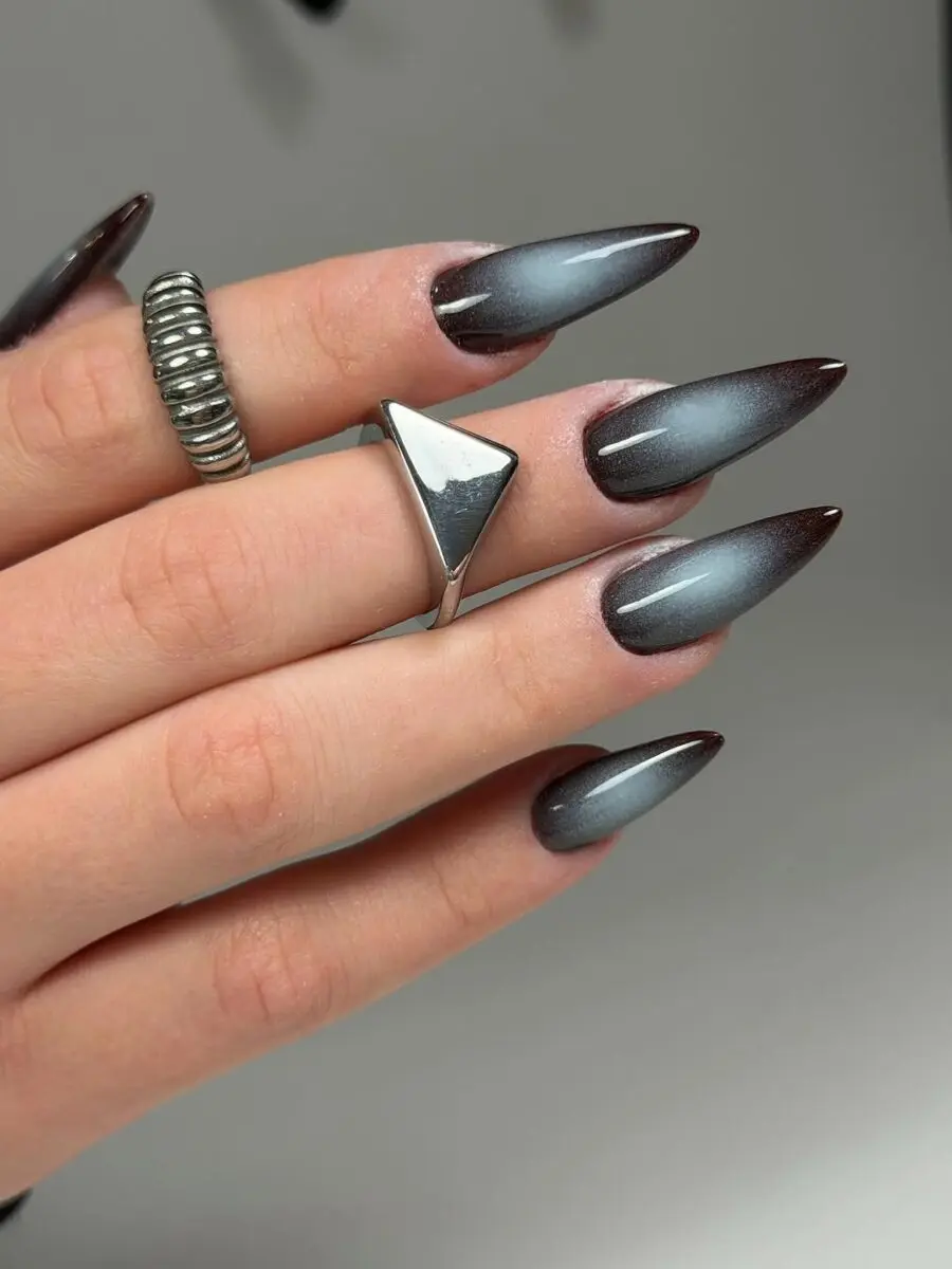 Chic metallic aura nails for a bold statement