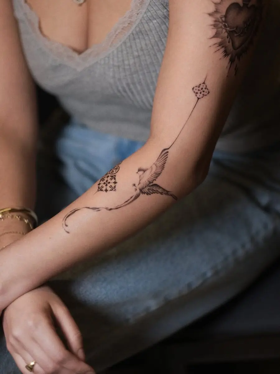 Elegant Mexican-inspired tattoo on the arm