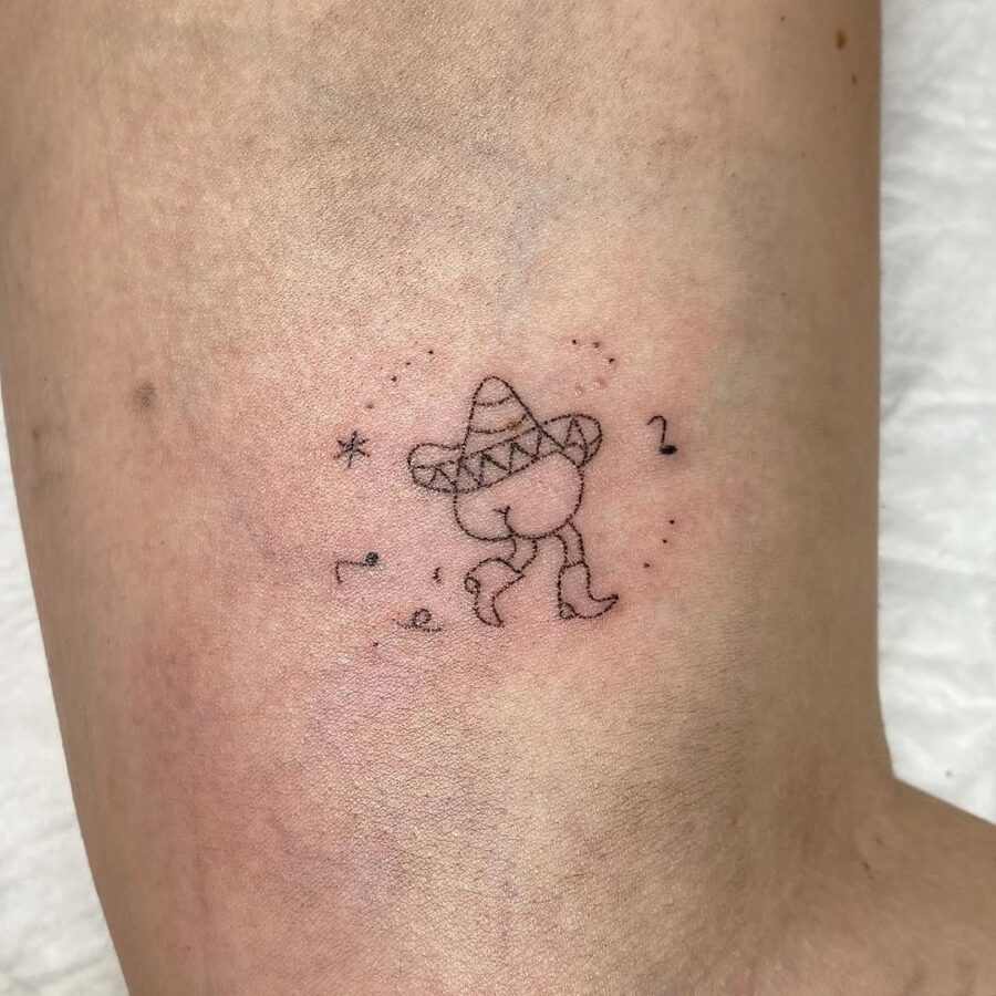 Playful Mexican-inspired tattoo with unique flair