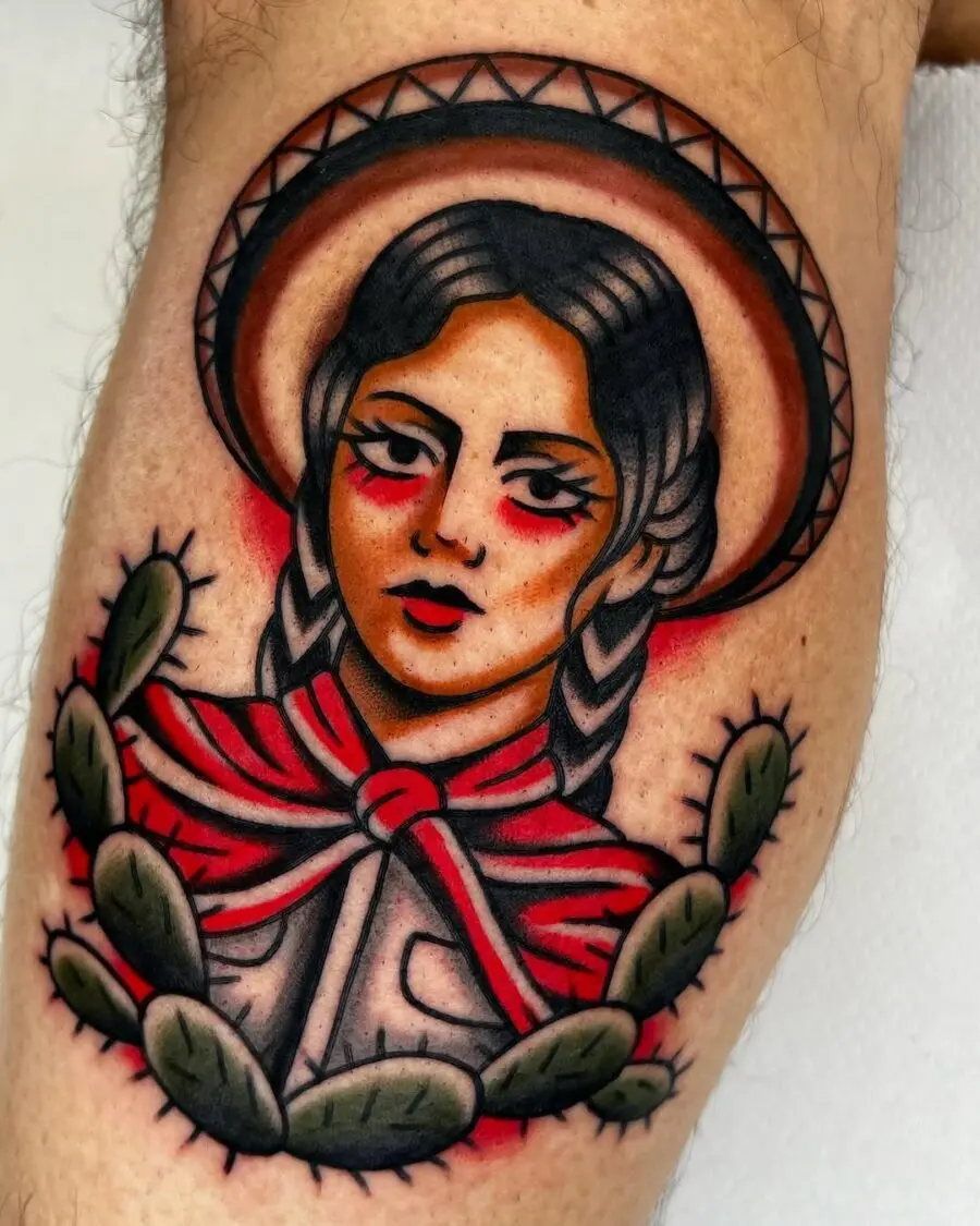 Vibrant depiction of cultural symbolism in tattoos