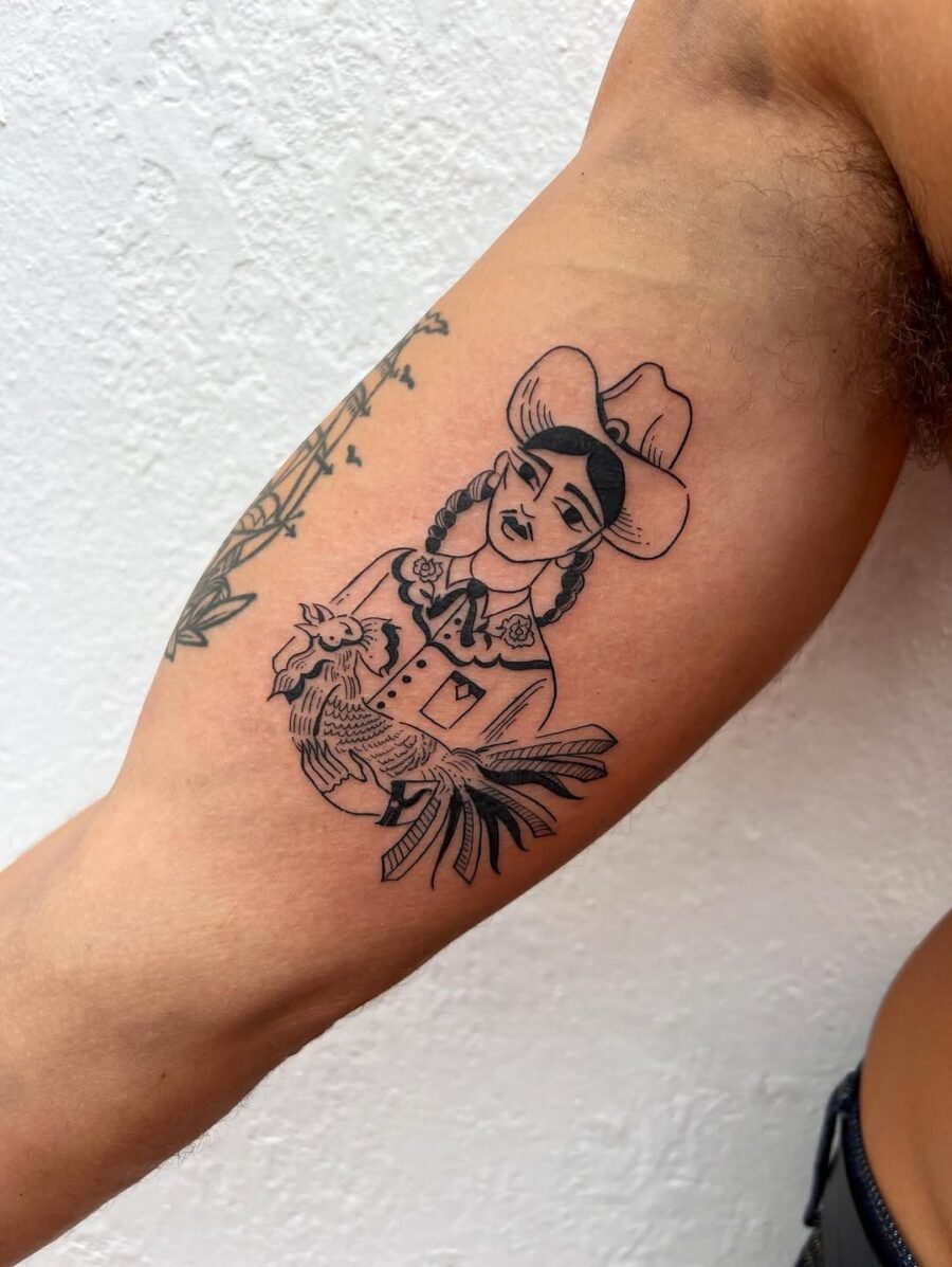 Bold depiction of a Mexican female icon