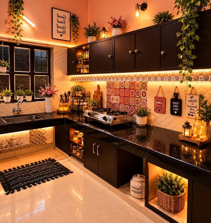 Stylish Modern Kitchen with Cozy Accents