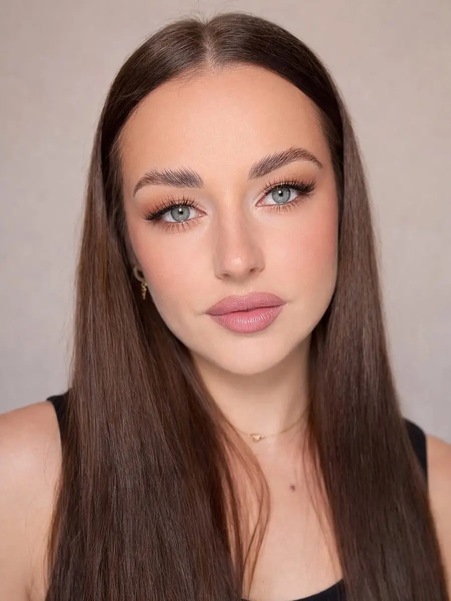 Effortless elegance with fresh, natural makeup.