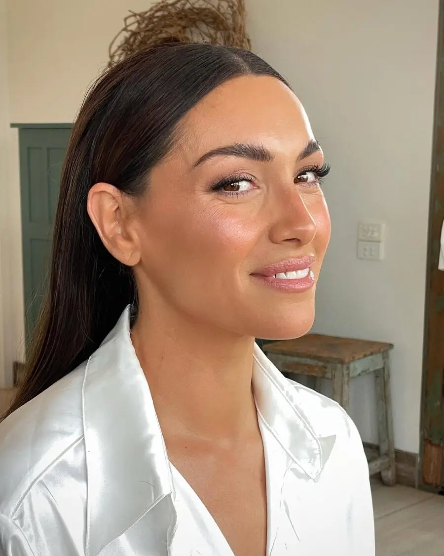 Effortless natural makeup with radiant skin glow