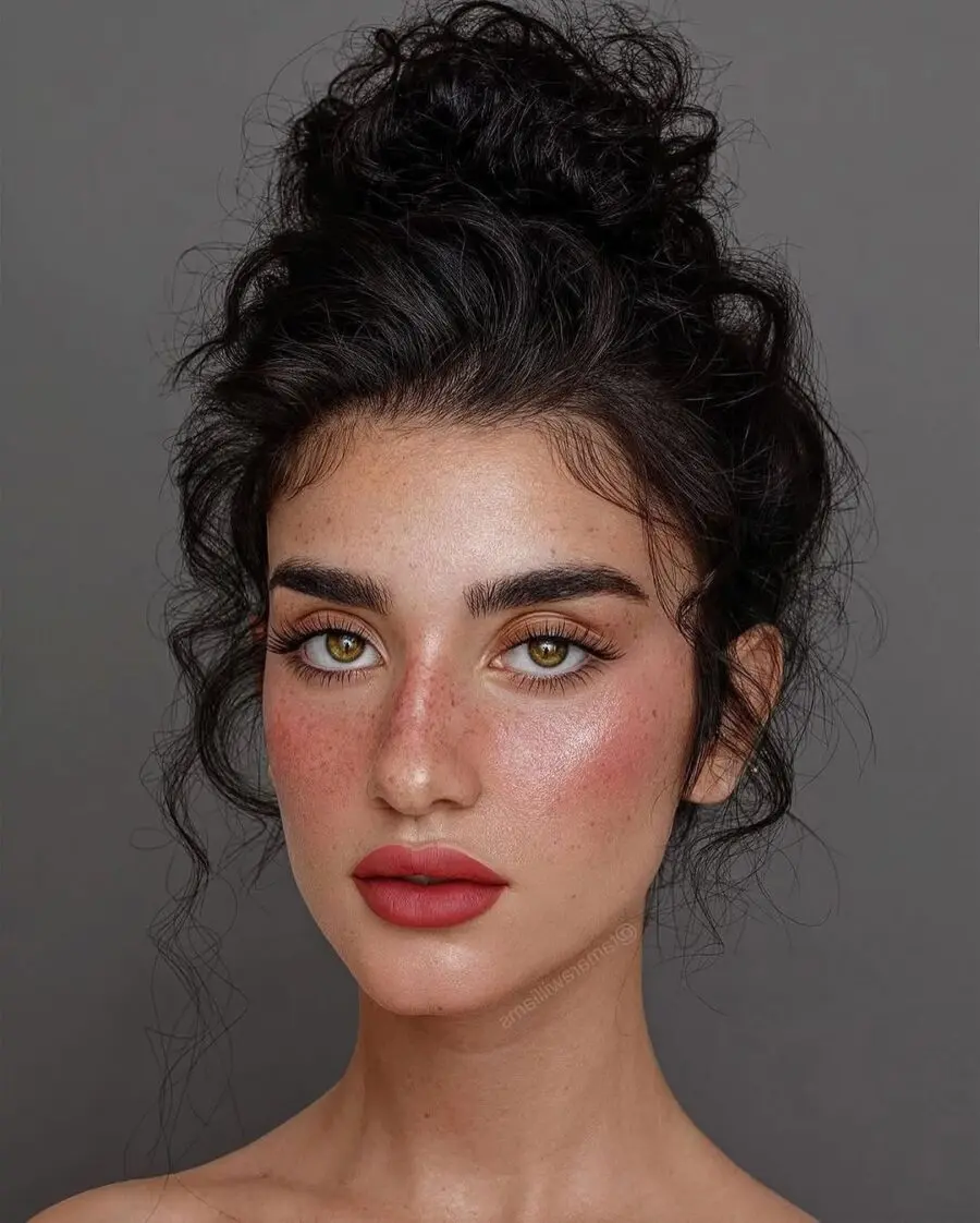 Effortless beauty with soft rosy tones