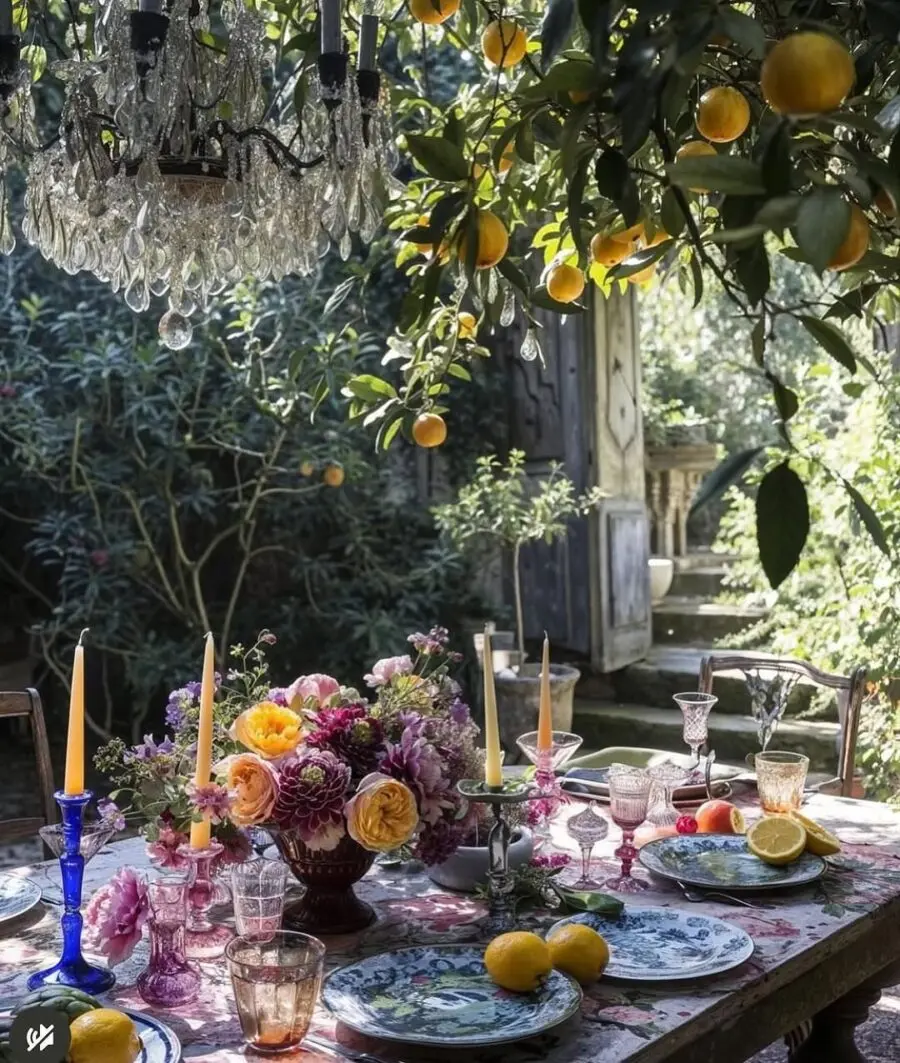 Charming spring garden tablescape decor idea