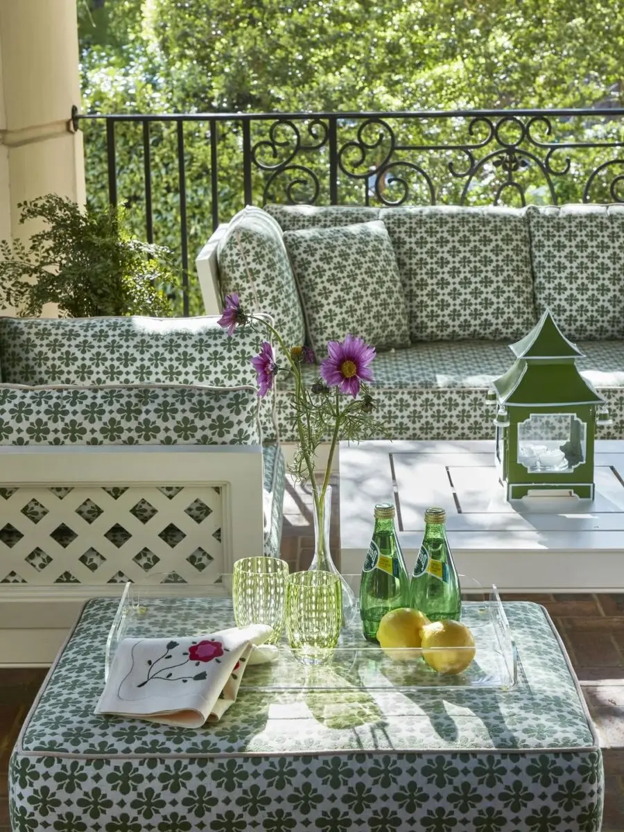 Charming outdoor decor with floral patterns