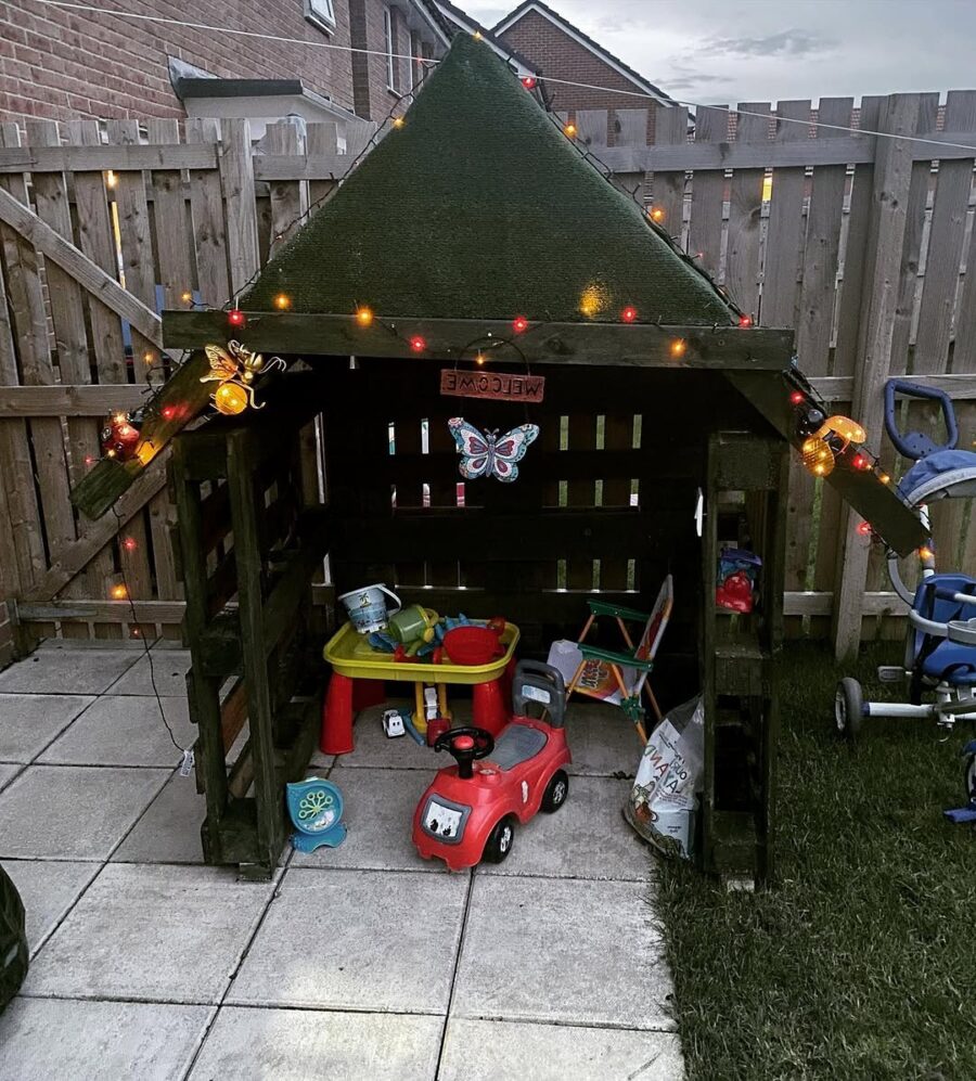Charming wooden playhouse for outdoor fun