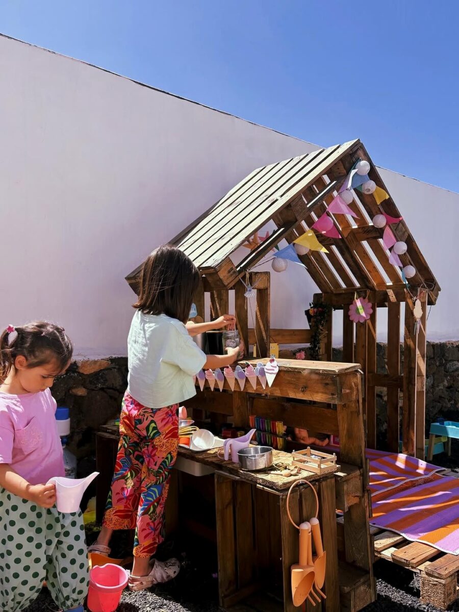 Charming outdoor playhouse crafted from pallets