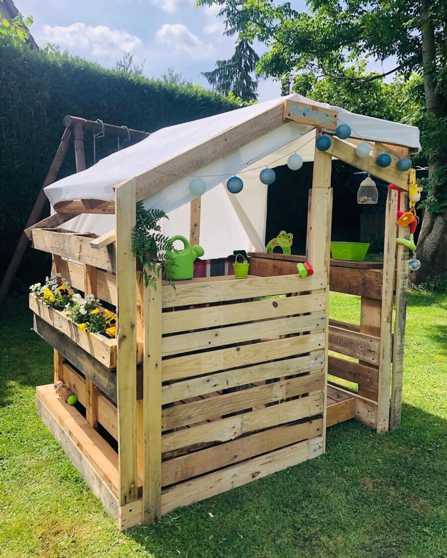 Charming wooden playhouse for creative kids