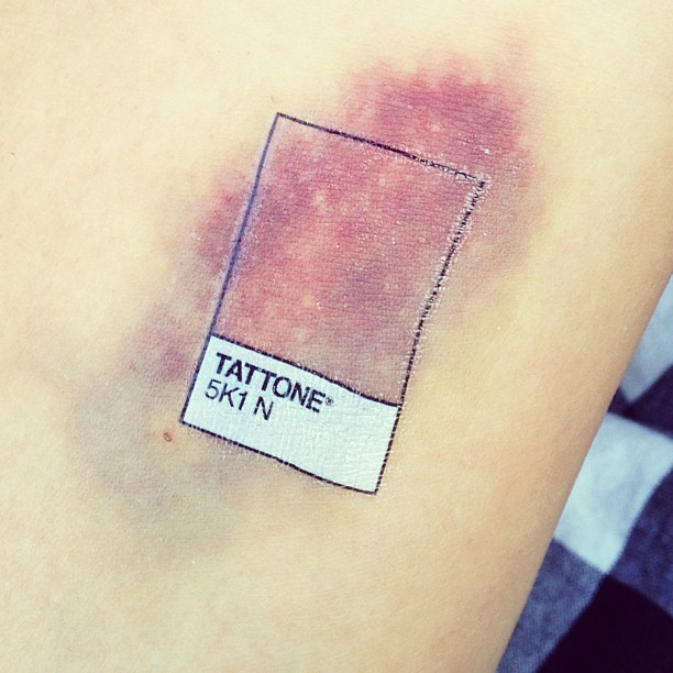 Unique Pantone tattoo showcasing color experimentation