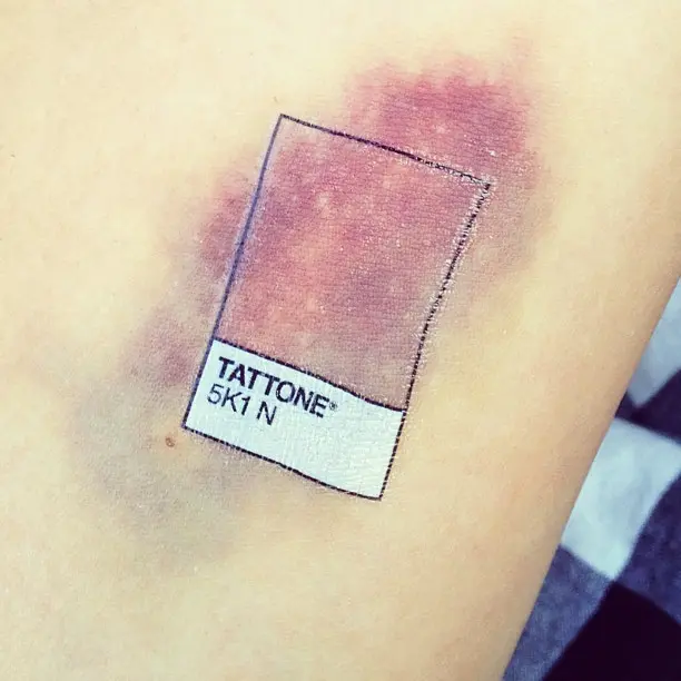Unique Pantone tattoo showcasing color experimentation