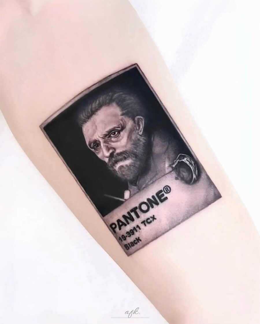Elegant Vincent Van Gogh Pantone Tattoo Design