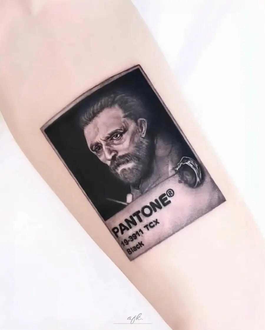Elegant Vincent Van Gogh Pantone Tattoo Design