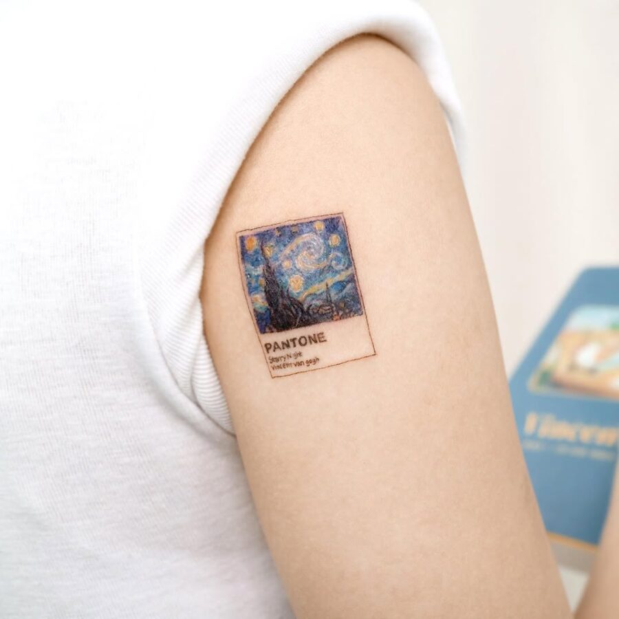 Creative Pantone tattoo inspired by Van Gogh