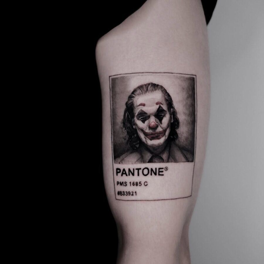 Unique Joker Pantone Tattoo Design