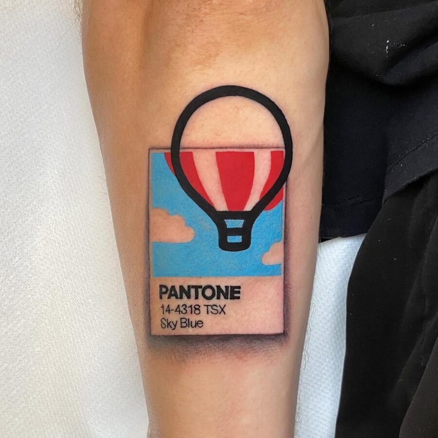 Vibrant Pantone Sky Blue Tattoo Design