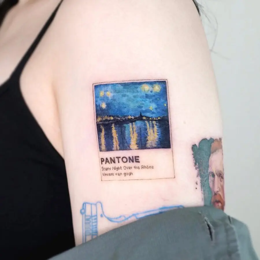 Vibrant Van Gogh Pantone Tattoo Design