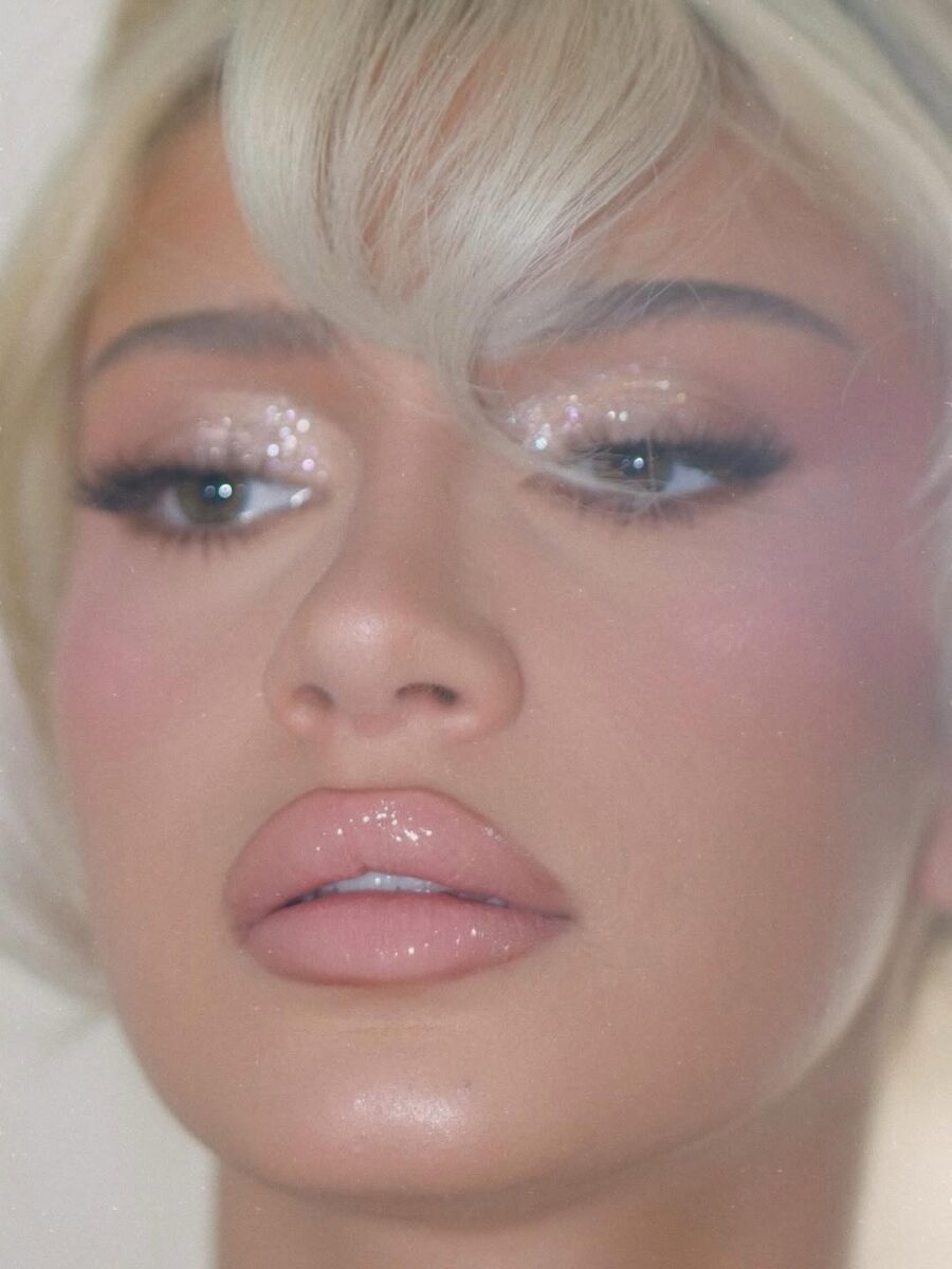 Radiant glitz with elegant lip gloss