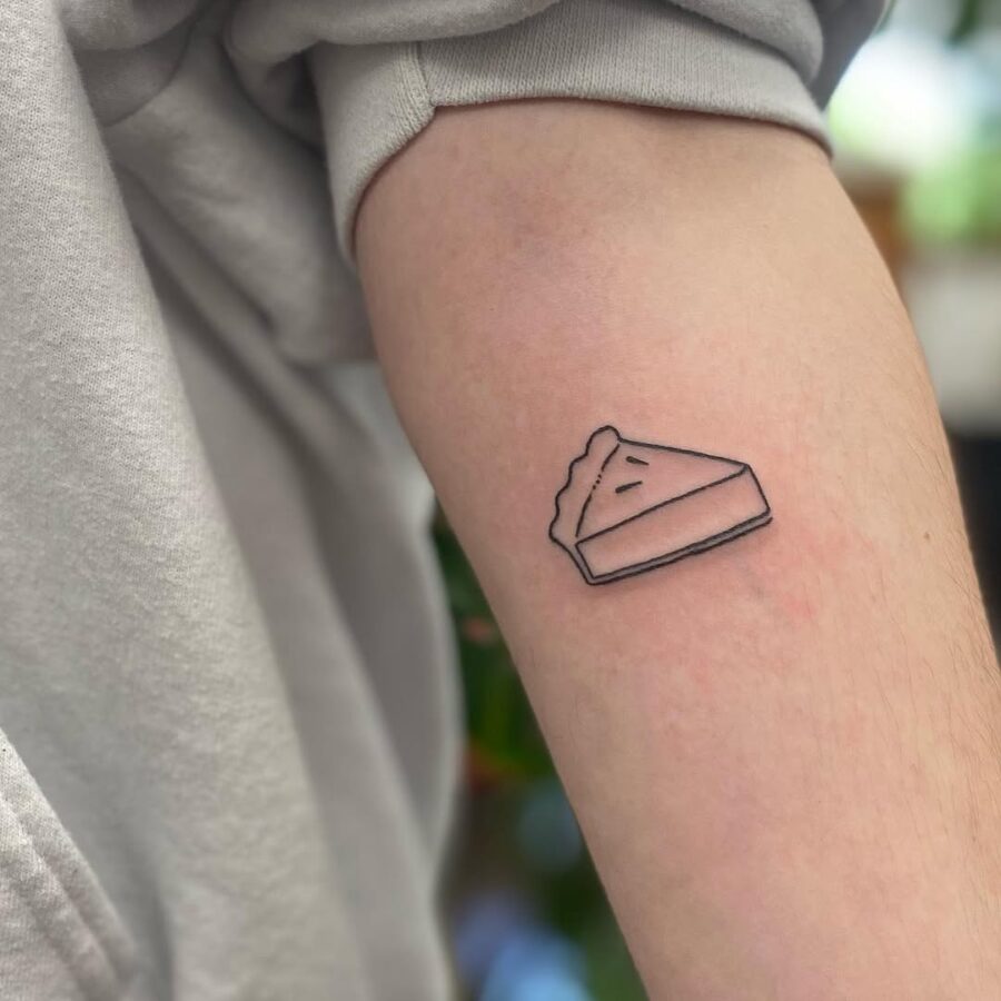 Charming Minimalist Pie Slice Tattoo Design