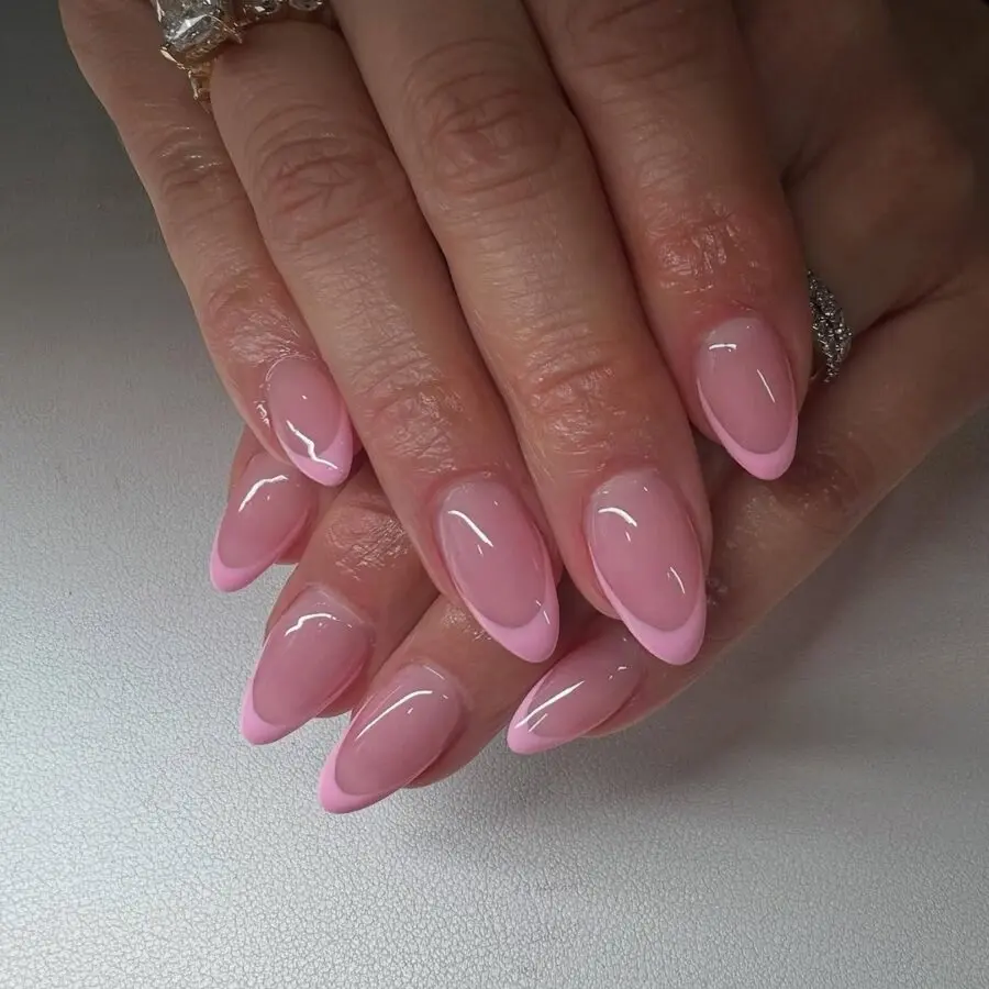 Chic pink French tip nail design