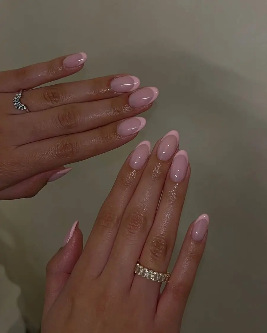 Chic pink French tip nail design for elegance