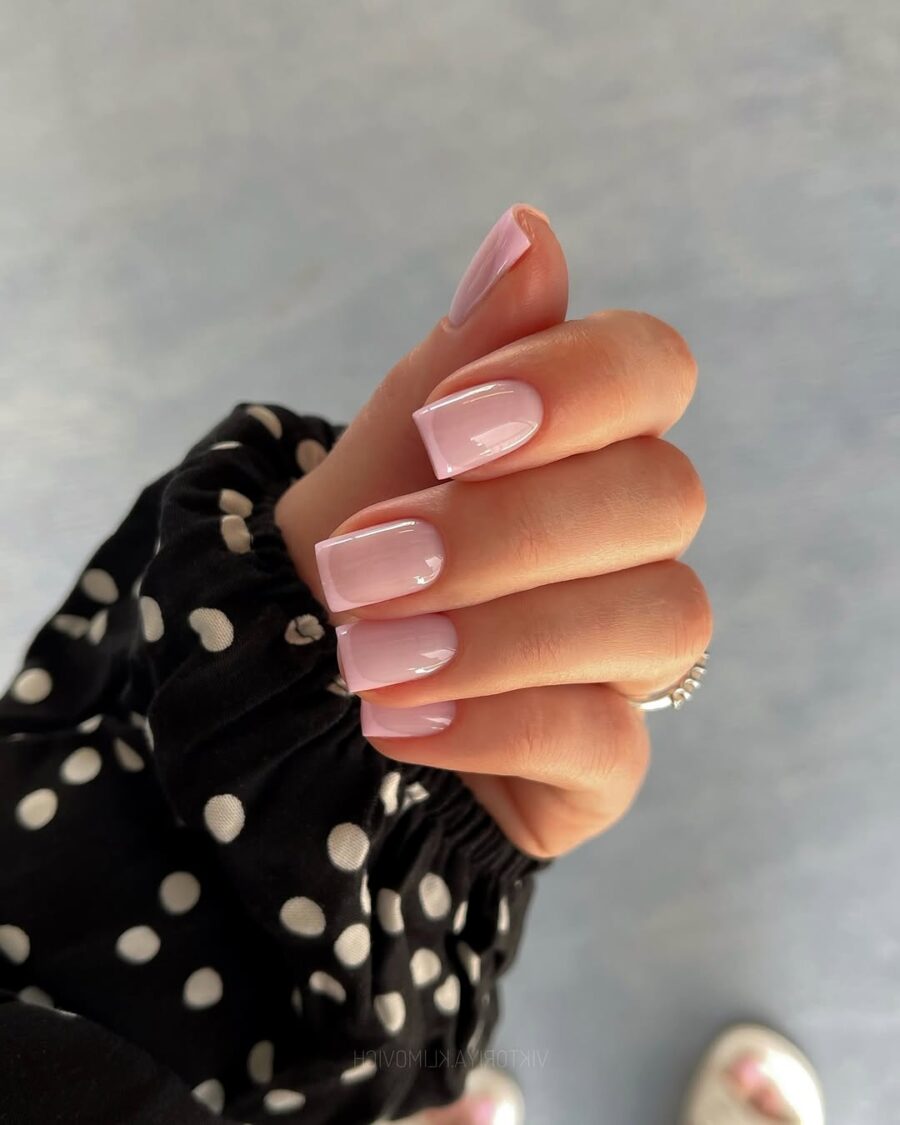 Stylish Pink French Tip Nail Design