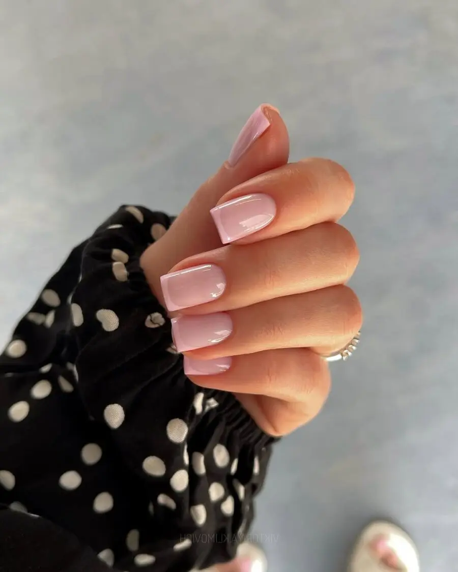 Stylish Pink French Tip Nail Design