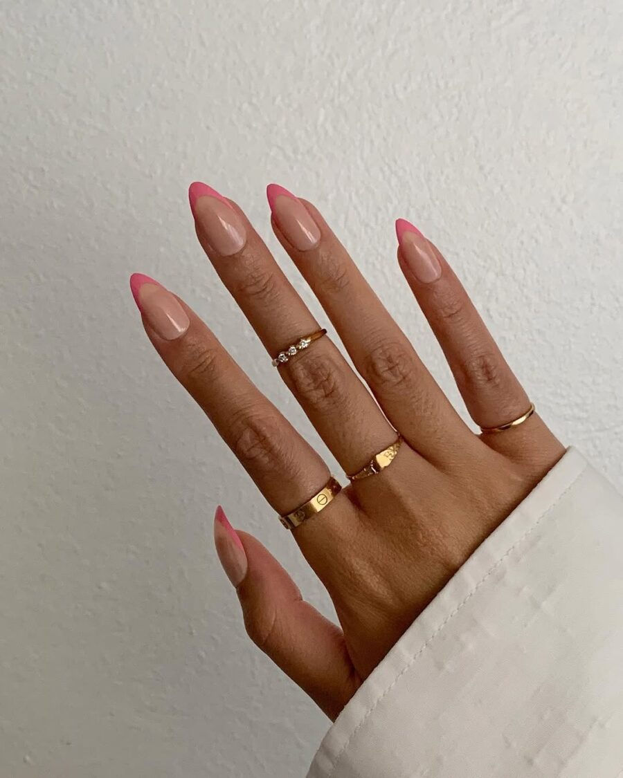 Stylish pink french tips with a chic vibe