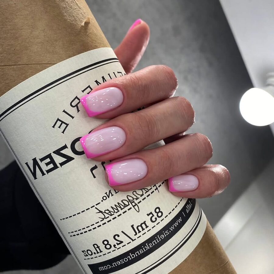 Chic pink French tip nail design
